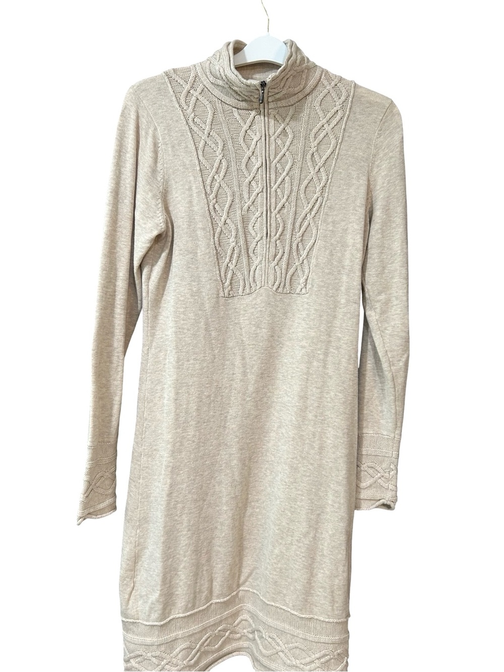 Athleta Cream Cable-Knit Pullover